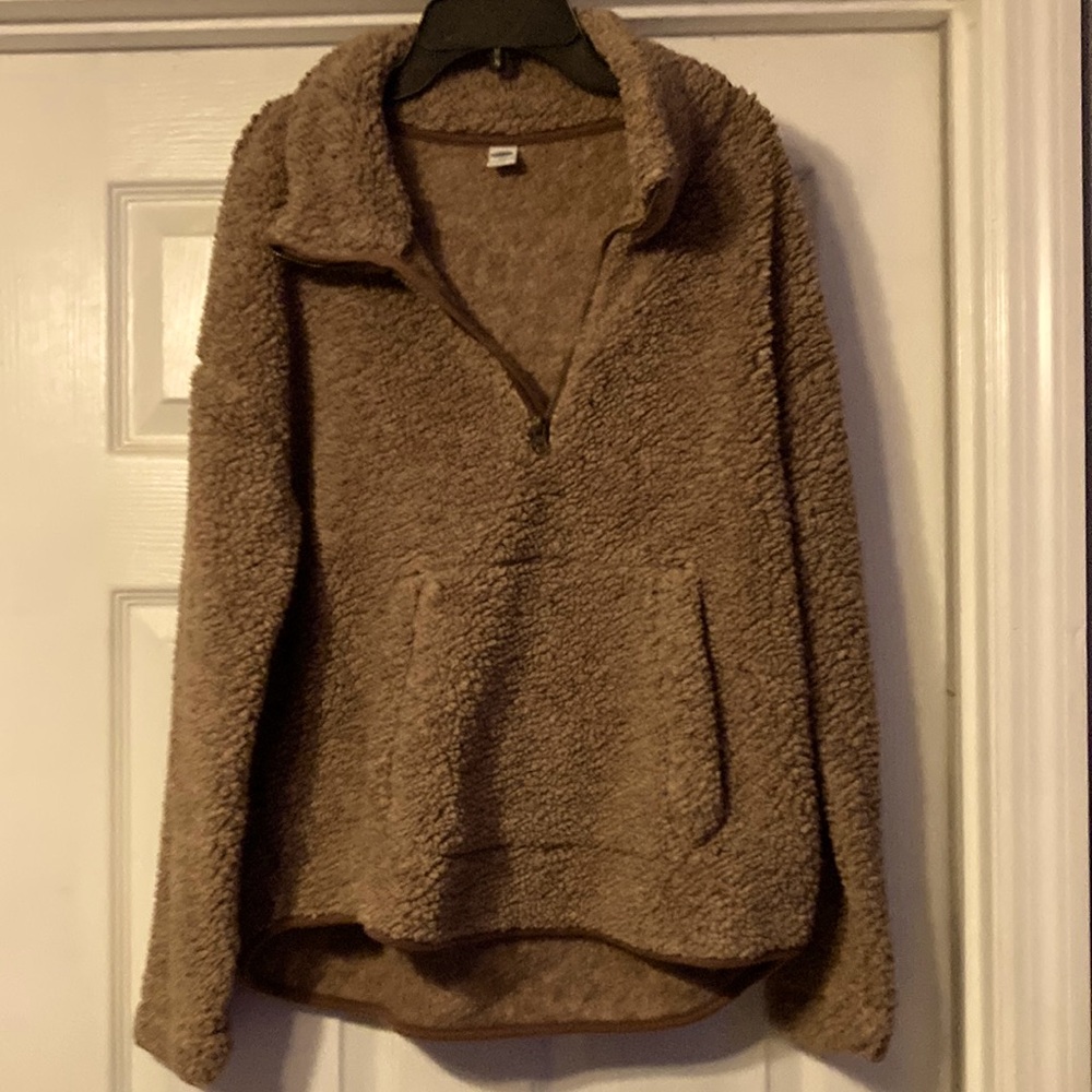 Cozy Brown Sherpa Pullover Old Navy Women’s size S
